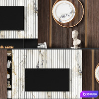 TV wall modern 81 3D Model Vray, Corona
