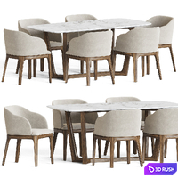 Aubrey Chair Evelyn Table Dining Set 3D Model