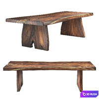 Arka Living - Houston Live Edge Solid Wood Table 3D Model Corona