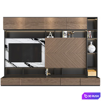 TV Wall Set 10 3D Model Vray