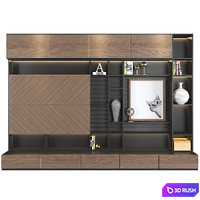 TV Wall Set 10 3D Model Vray