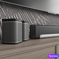TV Consol "Wood Grid" 3D Model Vray, Corona