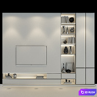 TV Wall | set 183 3D Model Vray