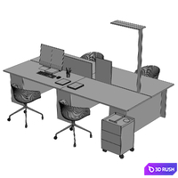 Gumpo Office table set (corona 7+ vray) 3D Model Vray, Corona
