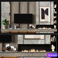 TV wall modern 83 3D Model Vray, Corona