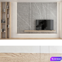 TV wall set 01 3D Model Vray, Corona