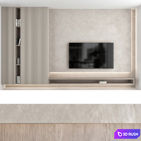TV wall set 06 3D Model Vray, Corona