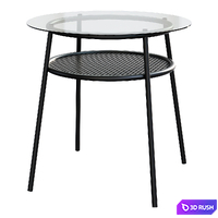 ALLSTA Table, glass/metal black 3D Model Corona