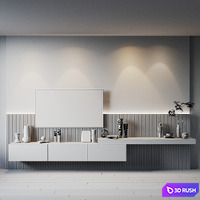 TV Set 214 3D Model Vray, Corona