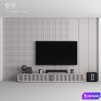 TV Console "Light" 3D Model Vray, Corona