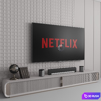 TV Console "Light" 3D Model Vray, Corona
