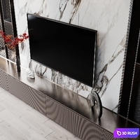 TV Set 215 3D Model Vray, Corona