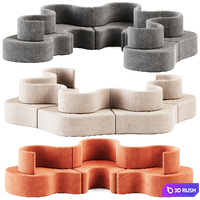 Cloverleaf Modular Sofa by Verpan 3D Model Corona