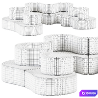 Cloverleaf Modular Sofa by Verpan 3D Model Corona