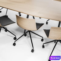 Arper Catifa 53 Trestle Fixed and Meety Wood Table 3D Model Corona