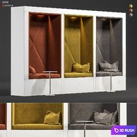 Office and Restaurant Lobi Soft Seating-3 3D Model Vray, Corona
