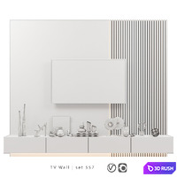 TV Wall | set 557 3D Model Vray, Corona
