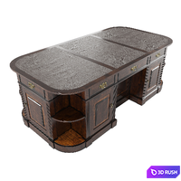 Classic cabinet table in wood in patina 3D Model Corona