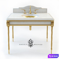 "Sherle Wagner", Reeded Console LEG-4760 3D Model Vray