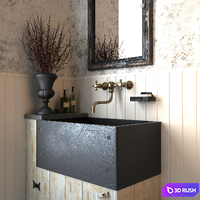 Bathroom Set 3D Model Vray