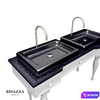 BISAZZA Wash basin Bagno 04 Serie Organico, luxury design retangular washbasin 3D Model Vray