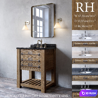 MERCANTILE POWDER ROOM VANITY SINK 3D Model Vray