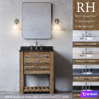 MERCANTILE POWDER ROOM VANITY SINK 3D Model Vray