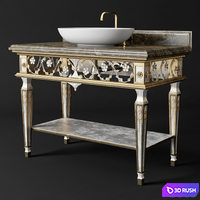 Classic washbasin 3D Model Vray