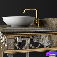 Classic washbasin 3D Model Vray