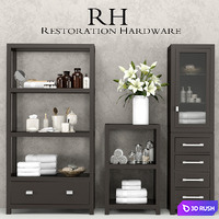 Restoration Hardware Bathroom Acsessories 5 3D Model Vray