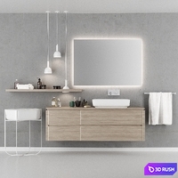 Bathroom furniture set Scavolini QI 3D Model Corona