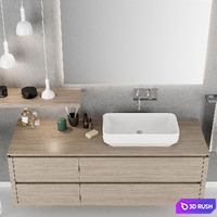 Bathroom furniture set Scavolini QI 3D Model Corona