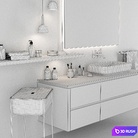 Bathroom furniture set Scavolini QI 3D Model Corona