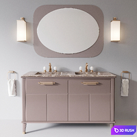 Riviere Cappuccino Emperador Dark Bathroom set by Oasis Group 3D Model