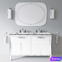 Riviere Cappuccino Emperador Dark Bathroom set by Oasis Group 3D Model Corona