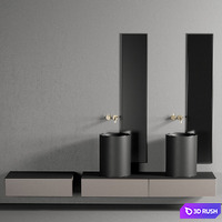 GALASSIA Core Countertop Ceramic Washbasin Set 1 3D Model
