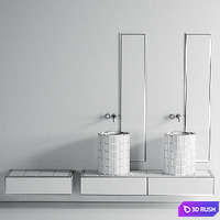 GALASSIA Core Countertop Ceramic Washbasin Set 1 3D Model Corona