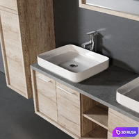 Vermont Bathroom Furniture 3D Model Vray, Corona