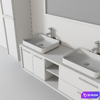 Vermont Bathroom Furniture 3D Model Vray, Corona