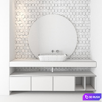 Cerasa NEROLAB | Wood veneer vanity unit 3D Model Corona