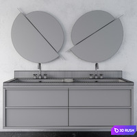Black Modern Bathroom Furniture 3D Model Vray, Corona