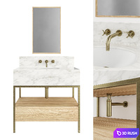 Clyde Single Metal Vanity Unit by Porter 3D Model Corona