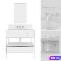 Clyde Single Metal Vanity Unit by Porter 3D Model Corona