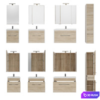 Furniture set Augusta 58/75/100 sonoma oak 3D Model Vray, Corona