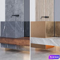 Bathroom furniture 1 3D Model Vray, Corona