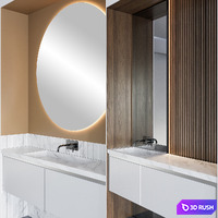 Bathroom furniture 2 3D Model Vray, Corona