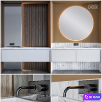 Bathroom furniture 2 3D Model Vray, Corona