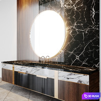 Bath set 3D Model Vray, Corona