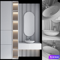 Bathroom furniture 60 3D Model Vray, Corona