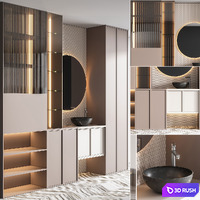 Bath set 5 3D Model Vray, Corona